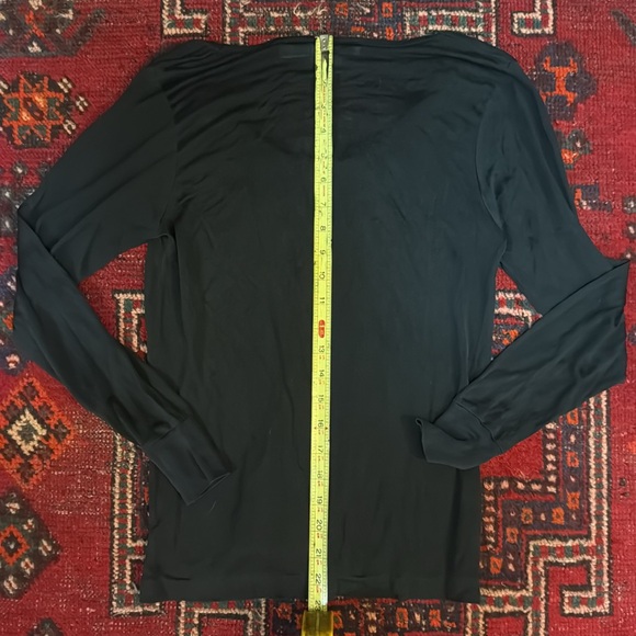 Vintage 90’s Winter Silks 100% silk black lace floral embroidered long sleeve - Picture 5 of 5